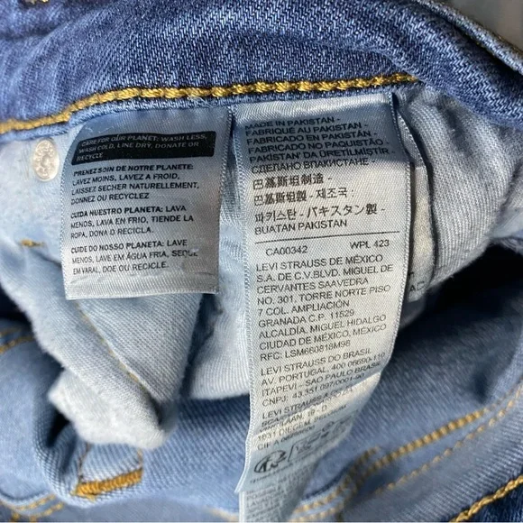 Levis Jeans Mens 34x30 Blue 514 Straight Leg Fit Workwear Mid Wash Stretch Denim - Picture 5 of 10